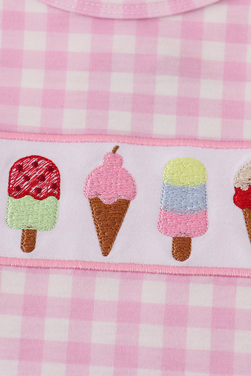 Pink ice cream embroidery set