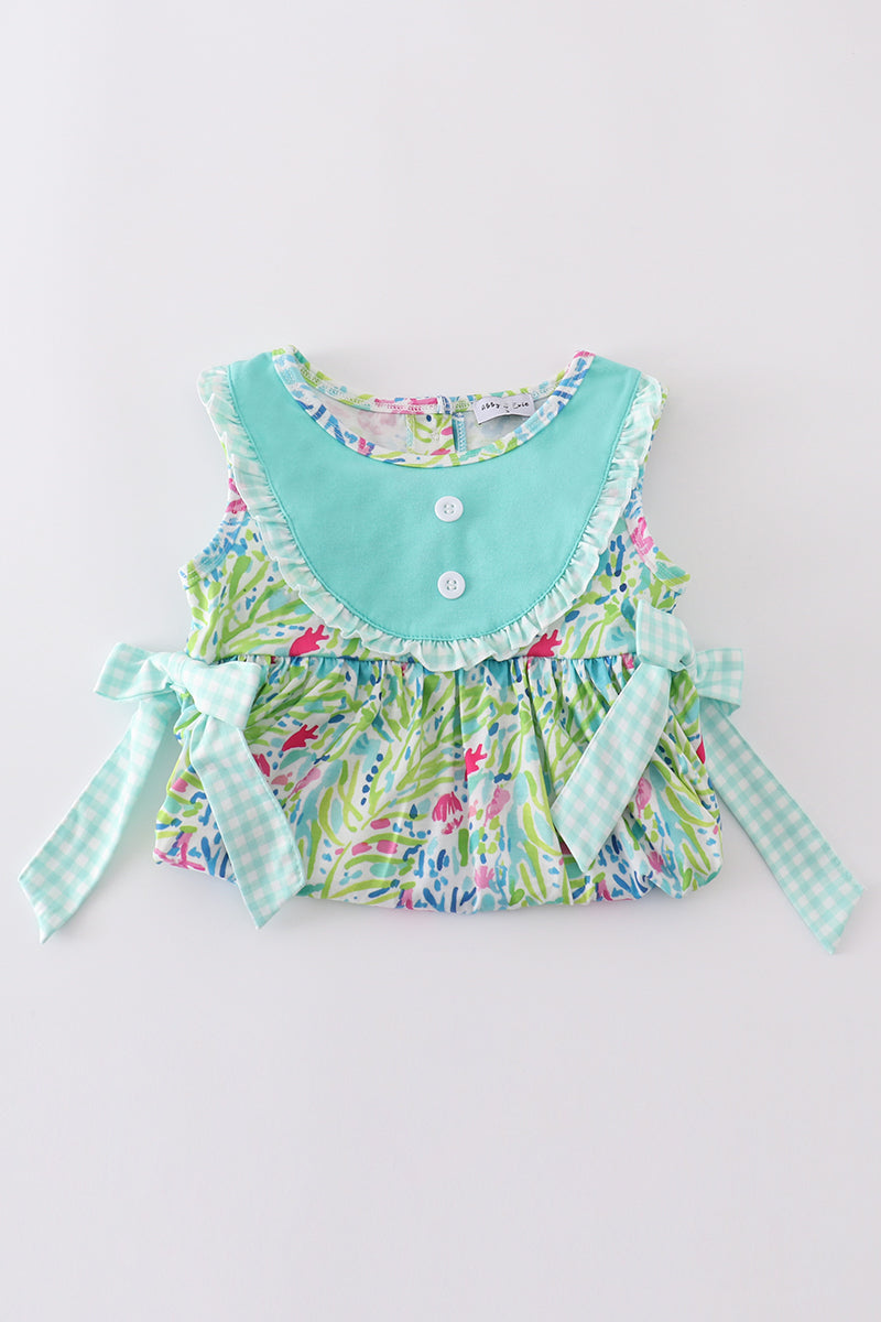 Ocean bloom print ruffle set