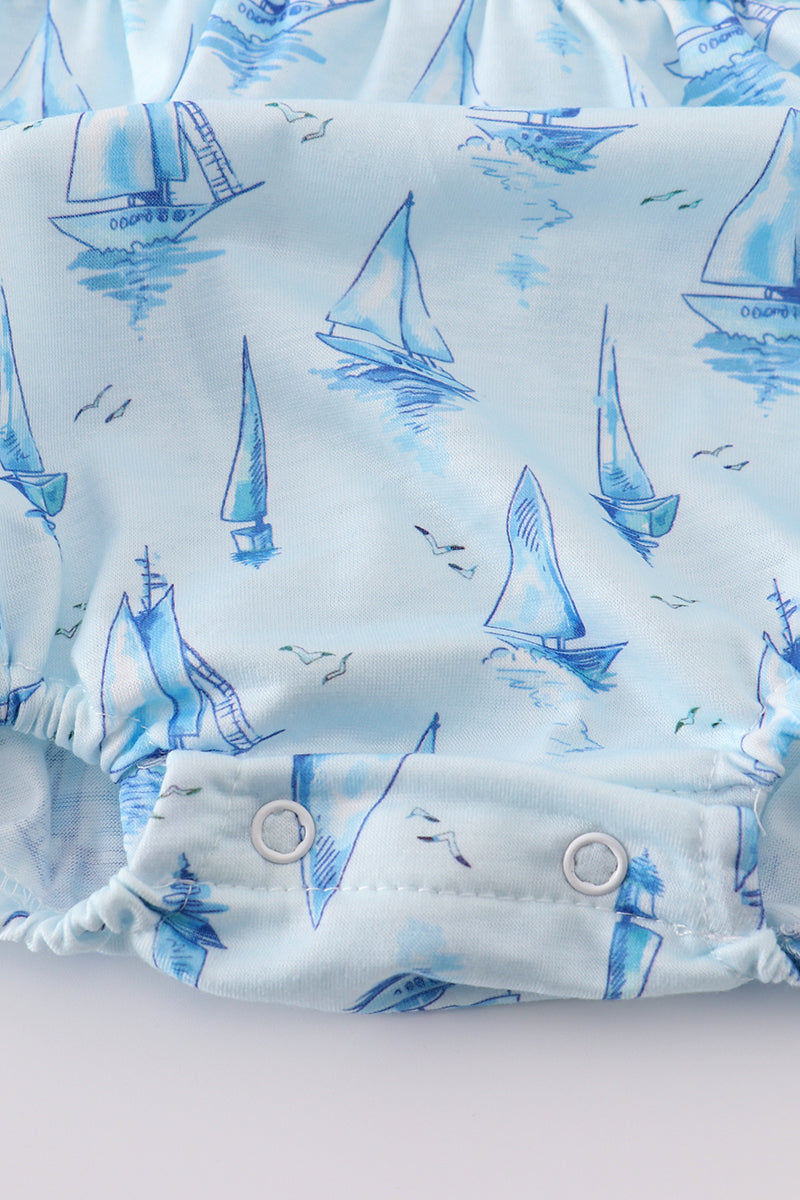 Blue sailboat print boy bubble