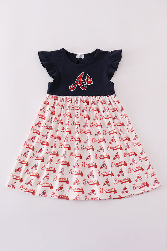 Navy Georgia Atlanta Braves applique dress