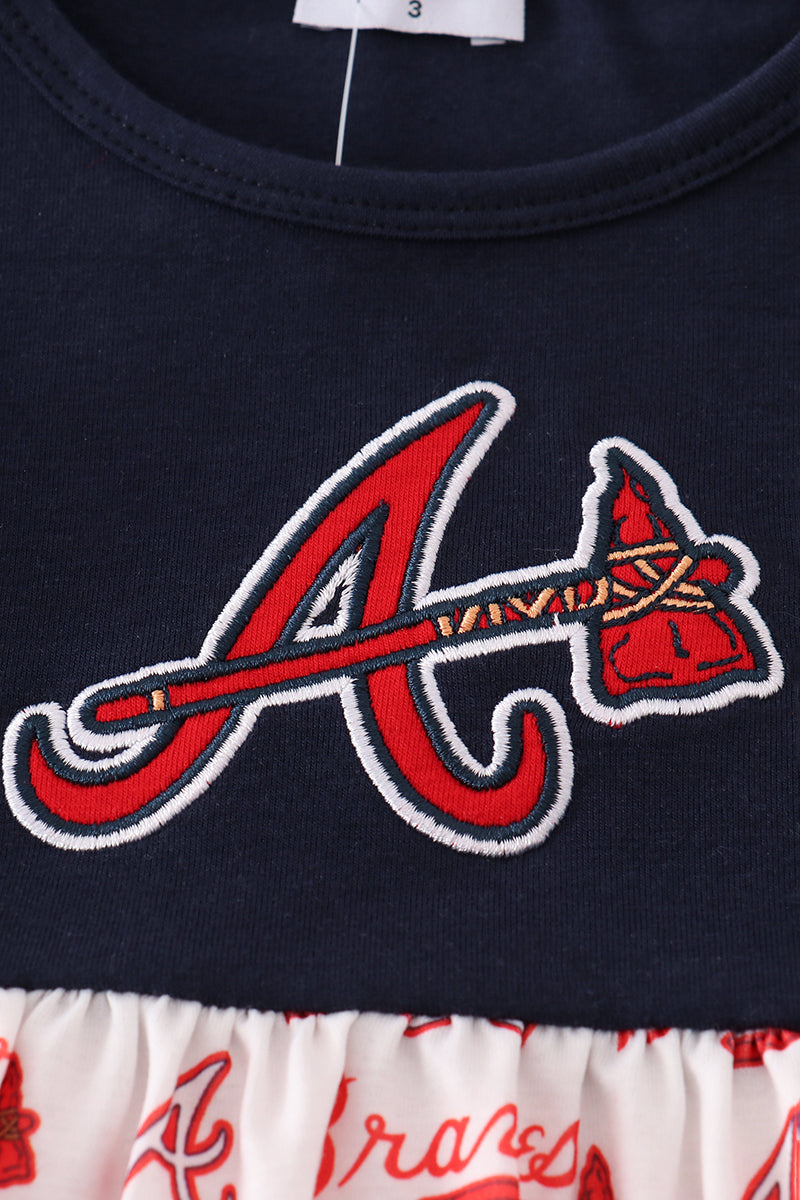 Navy Georgia Atlanta Braves applique dress