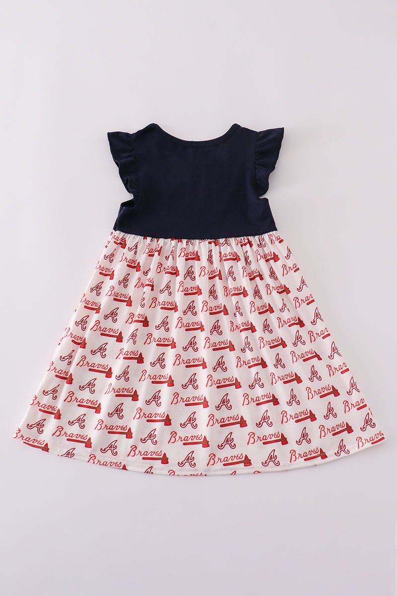 Navy Georgia Atlanta Braves applique dress