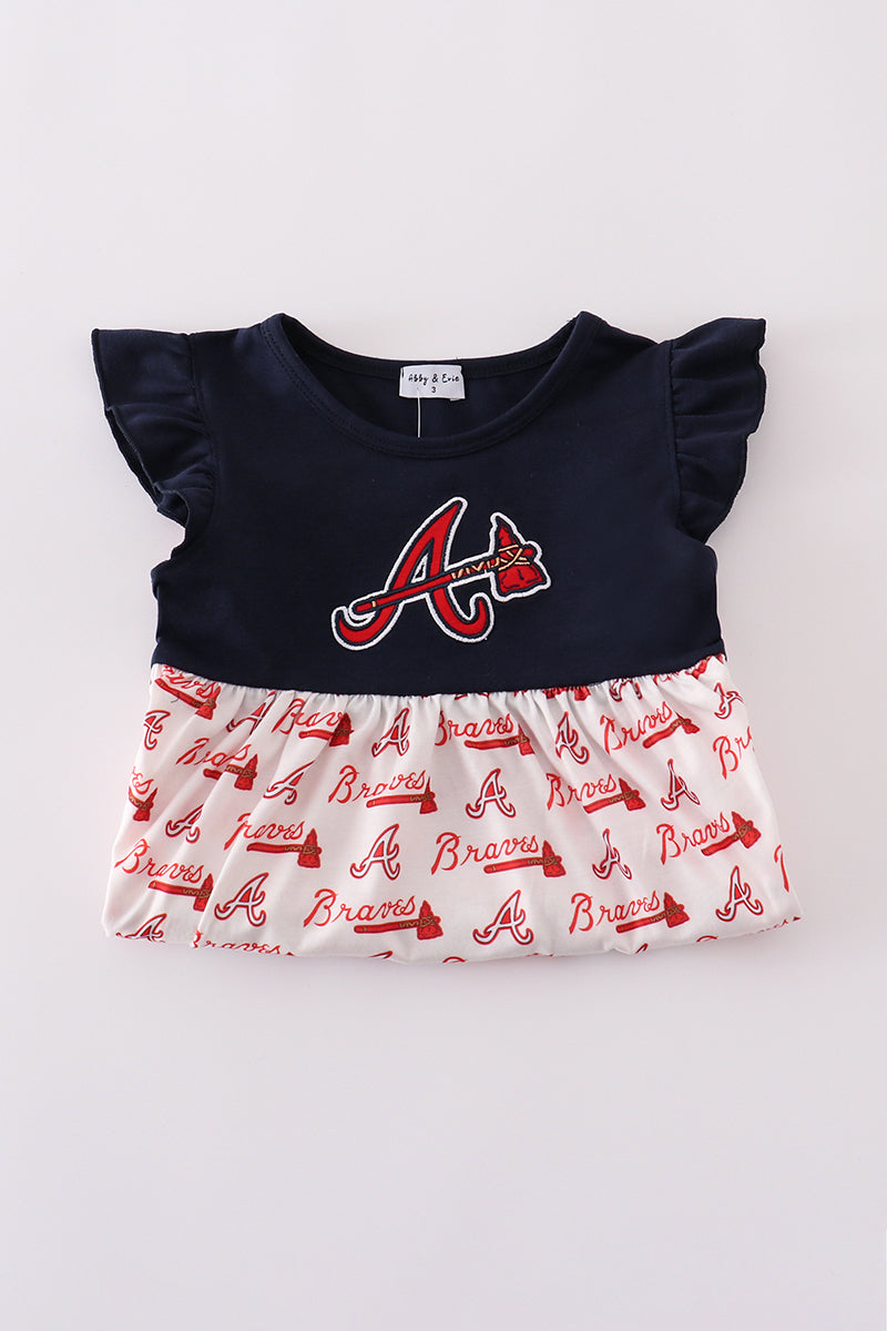 Navy Georgia Atlanta Braves applique dress