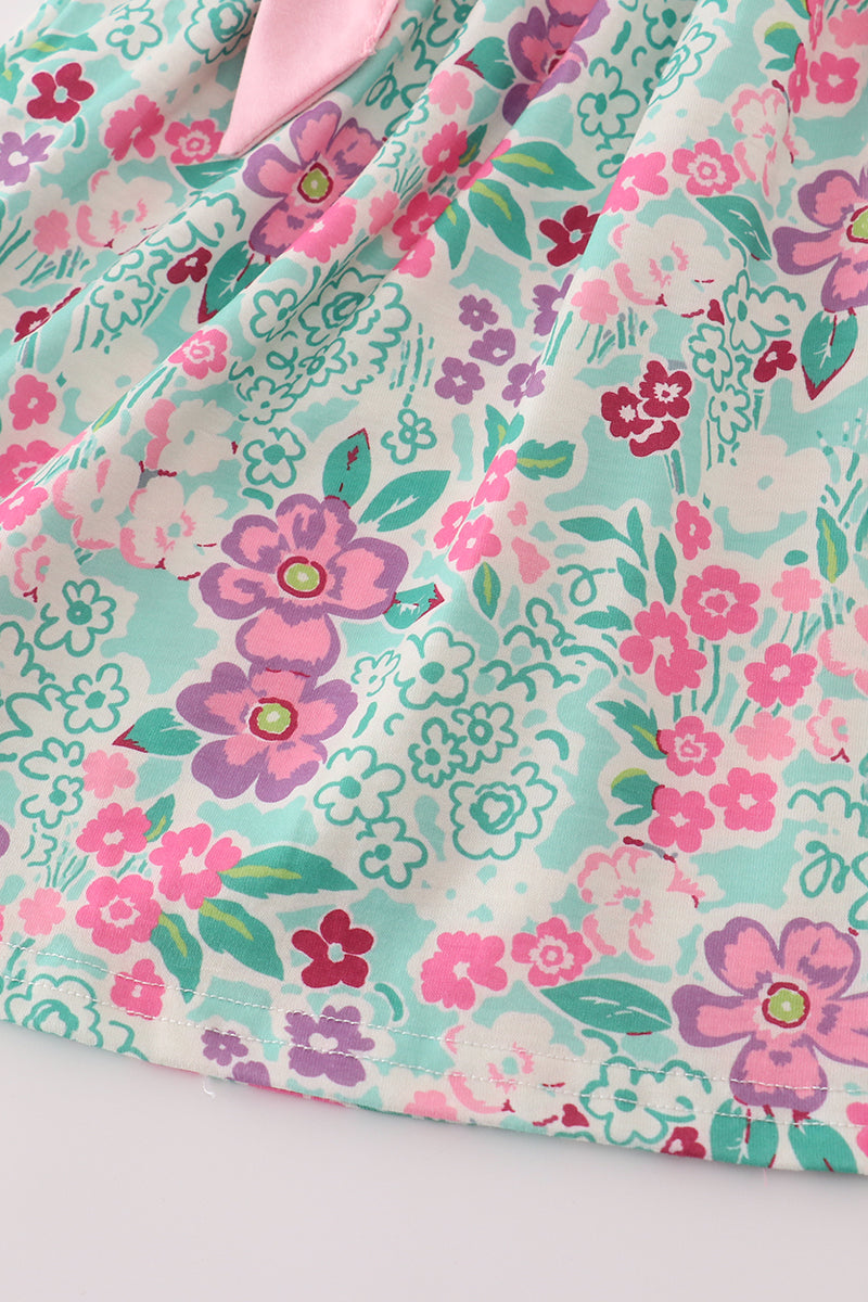 Green dream garden ruffle dress