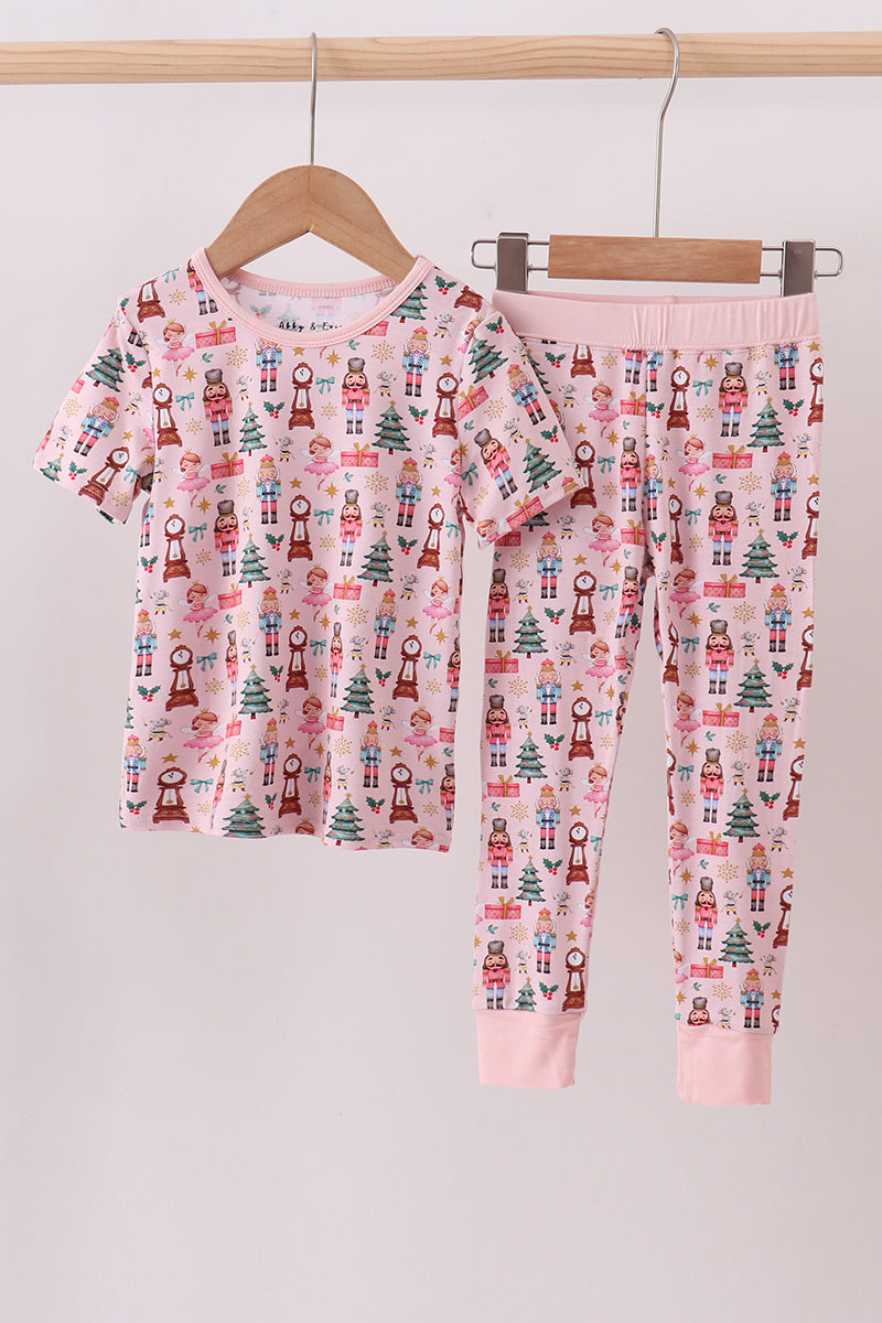 Nutcracker print bamboo ruffle pants set
