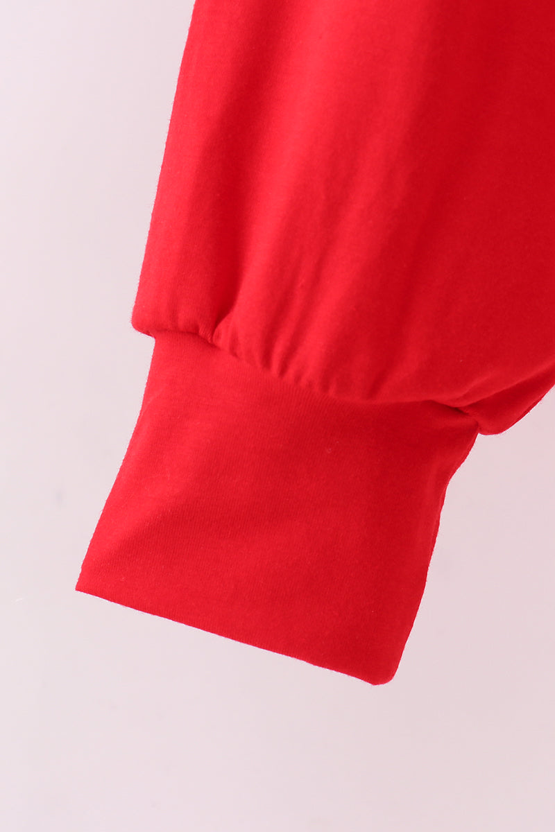 Red bow applique mom&me top