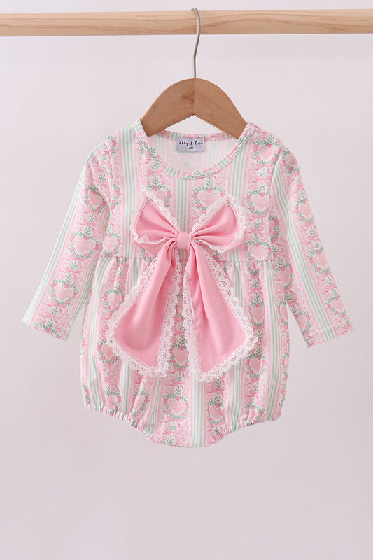 Pink bow floral bubble