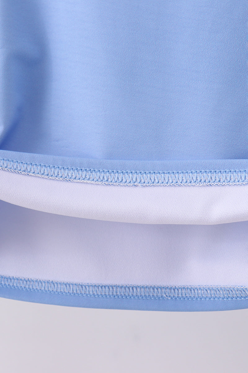 Blue long sleeve swim top