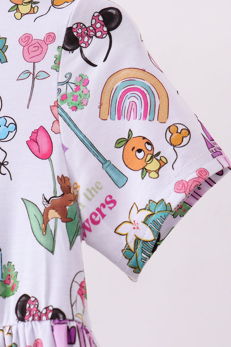 Purple character castle bamboo dress