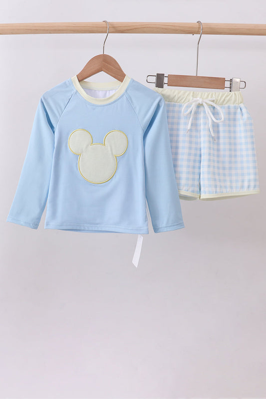 Character applique  gingham 2pc swimsuit