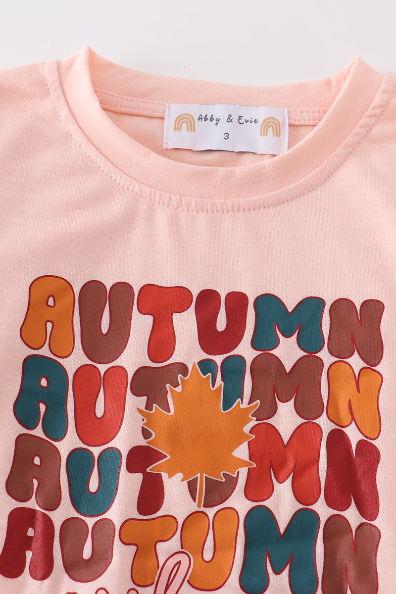 Coral "autumn" girl top